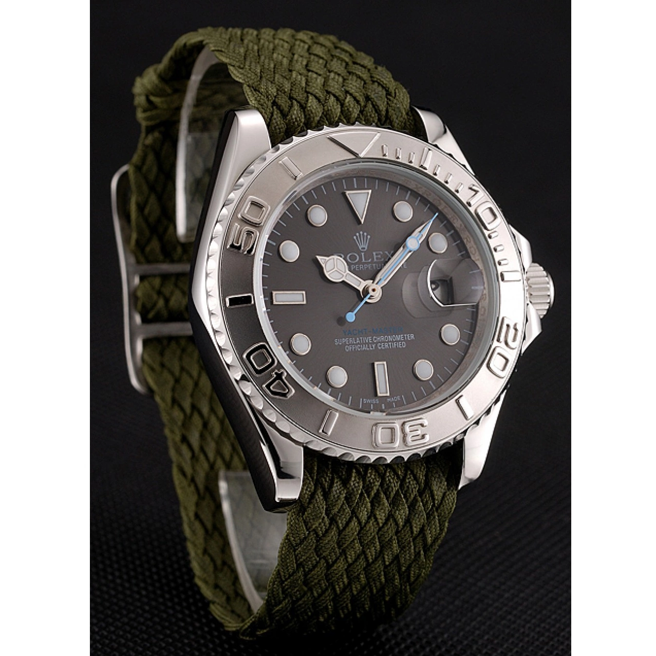 Rolex aaa copy Green Green Bracelet Dial Yacht Fabric Rolex Master 1453869 0611